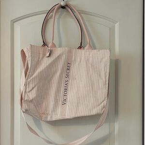 Victoria's Secret Light Pink Striped Tote